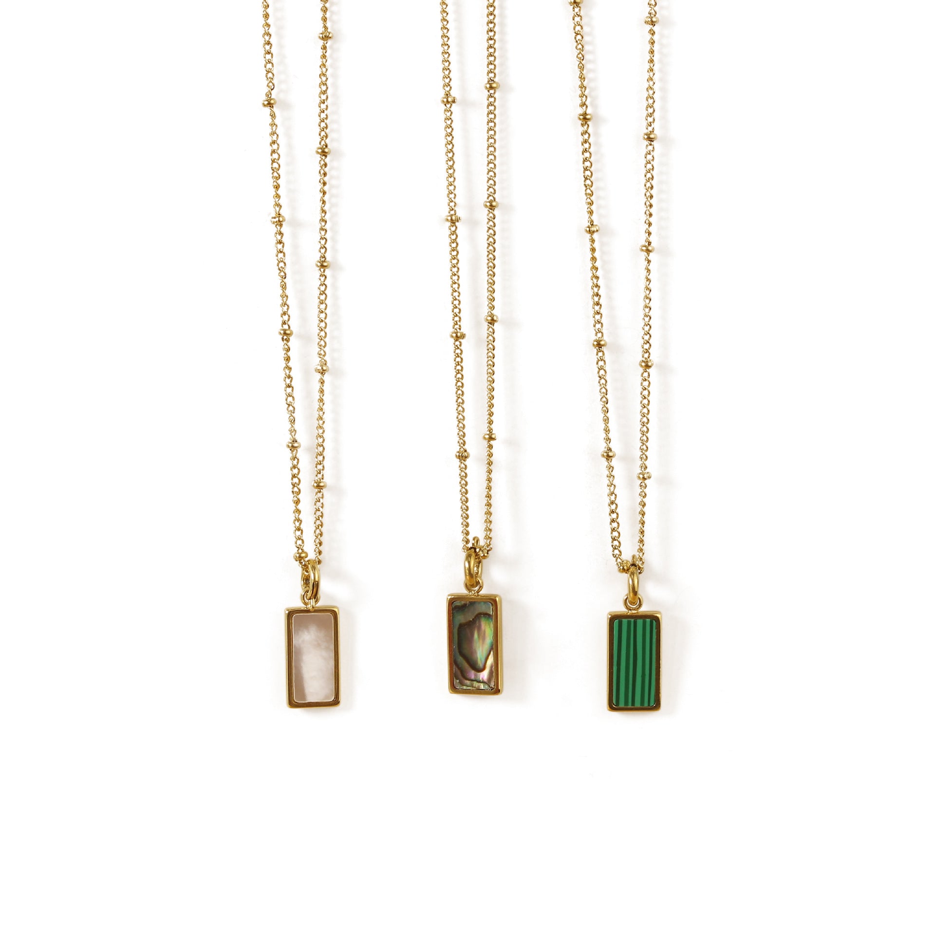 Vintage Gold-Plated Malachite Pendant Necklace