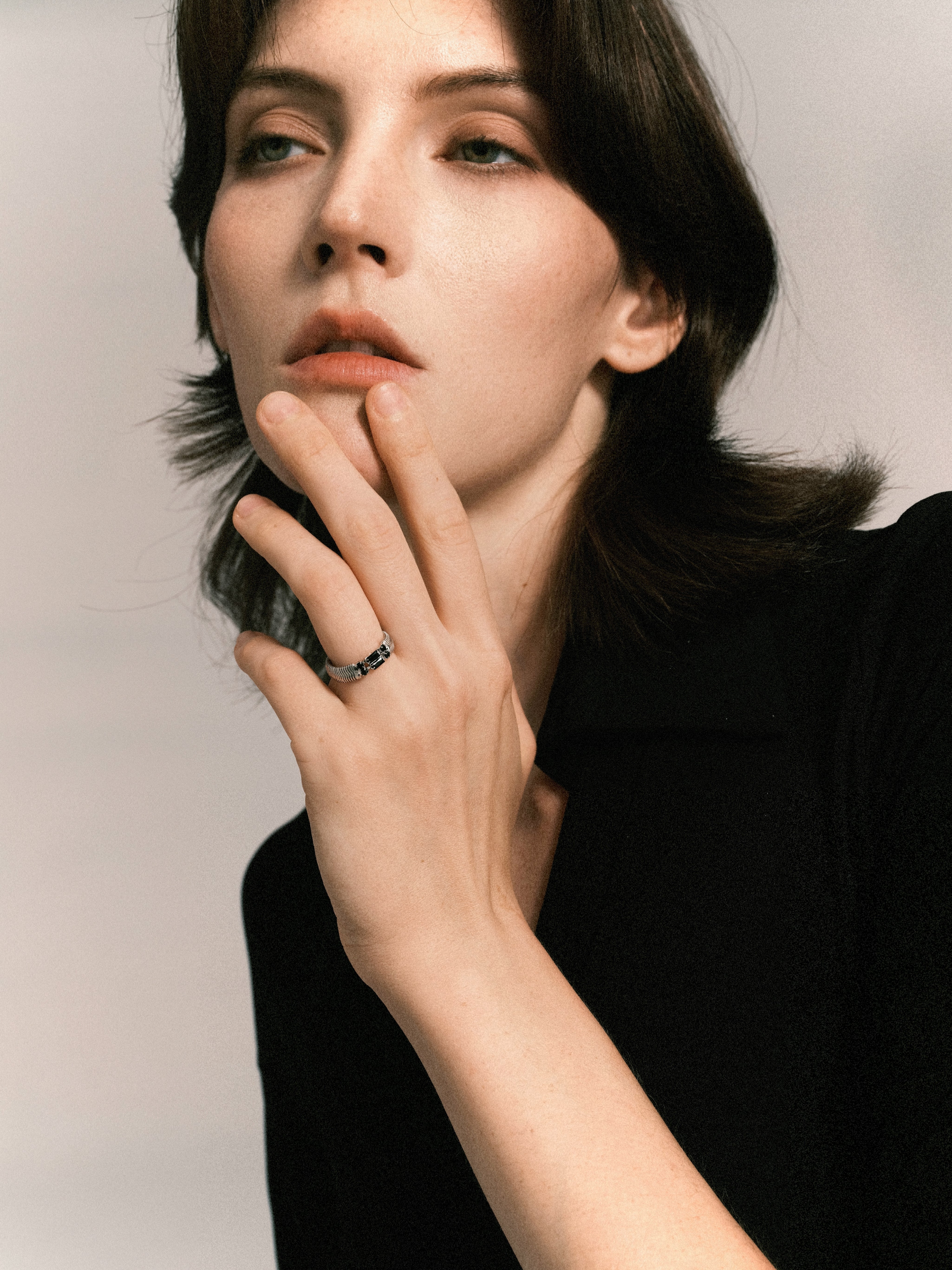 Dark Style Zircon Snake Bone Ring