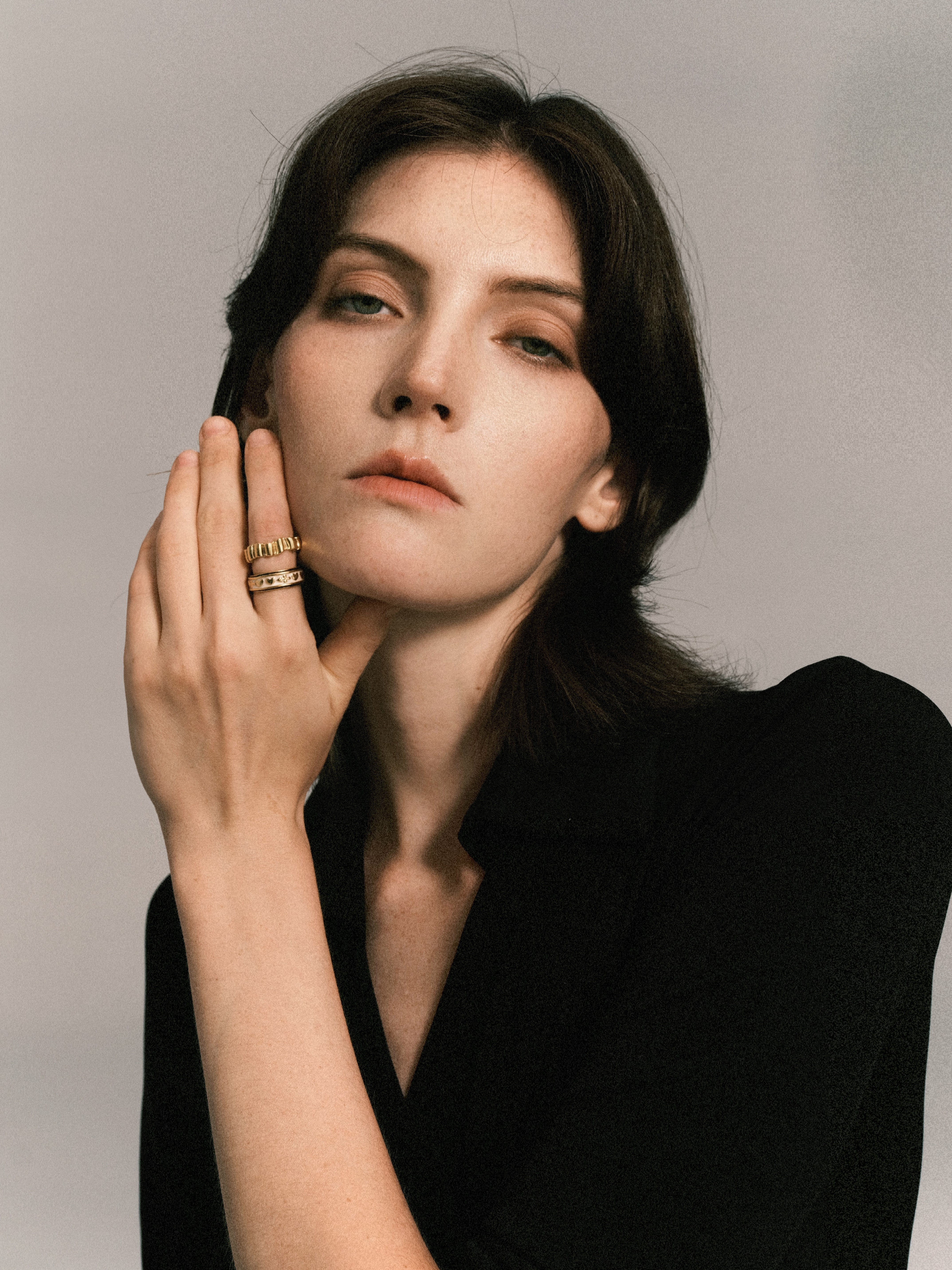 Brass Gold Plated Enamel Ring Set