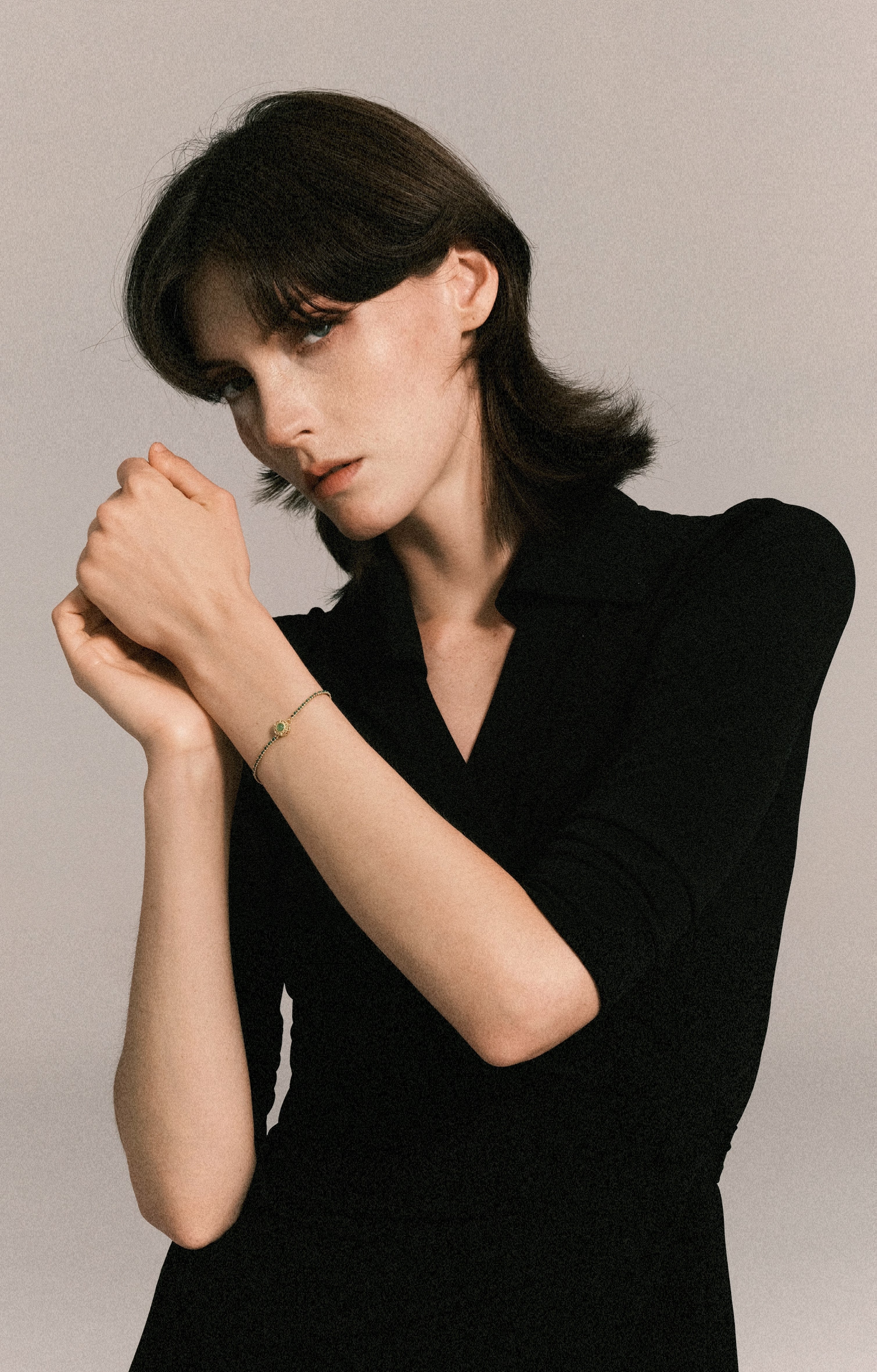 Chinese Style Green Natural Stone Beaded Bracelet