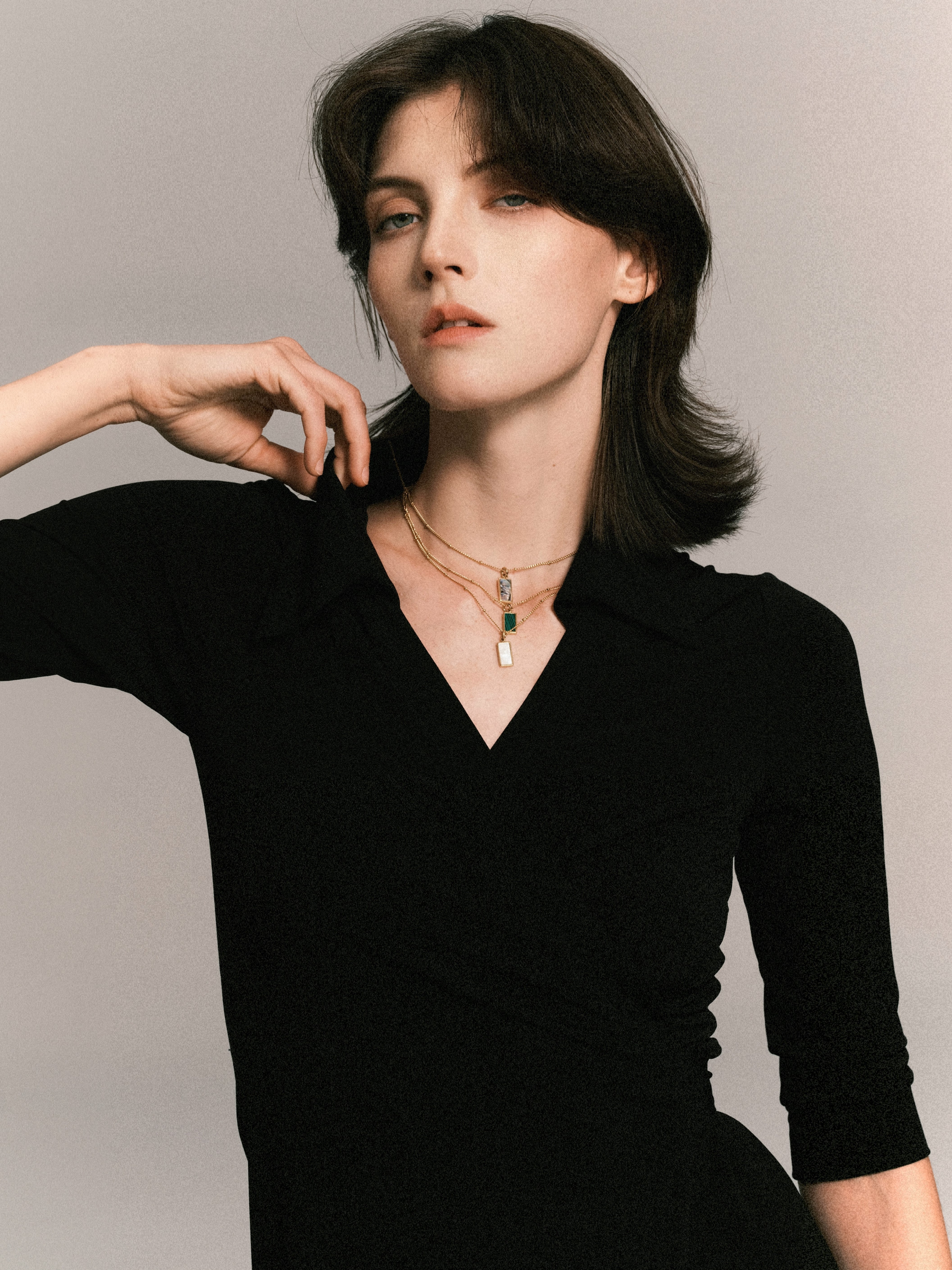 Vintage Gold-Plated Malachite Pendant Necklace