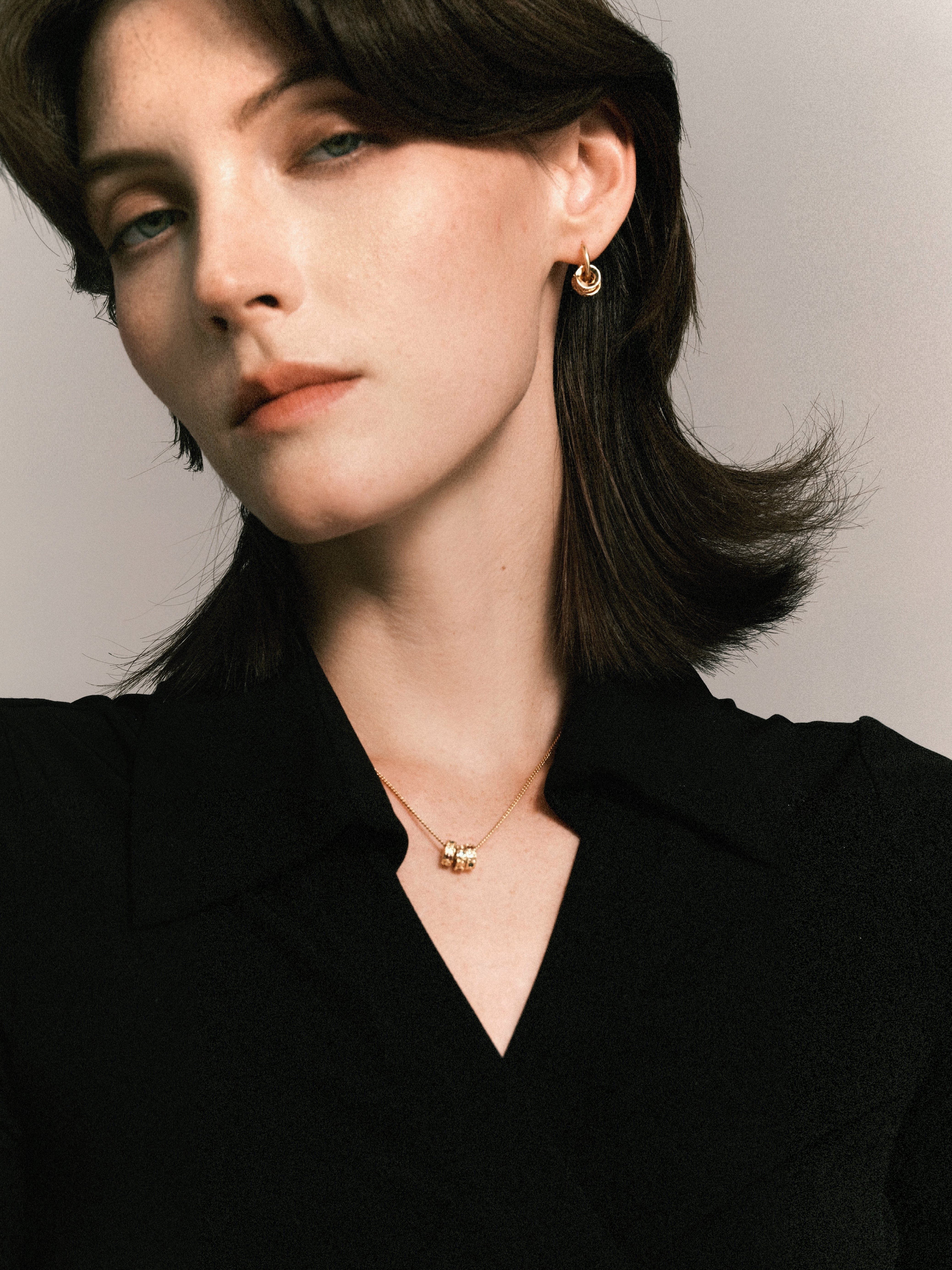 Vintage Zircon Necklace Pendant Earring Set