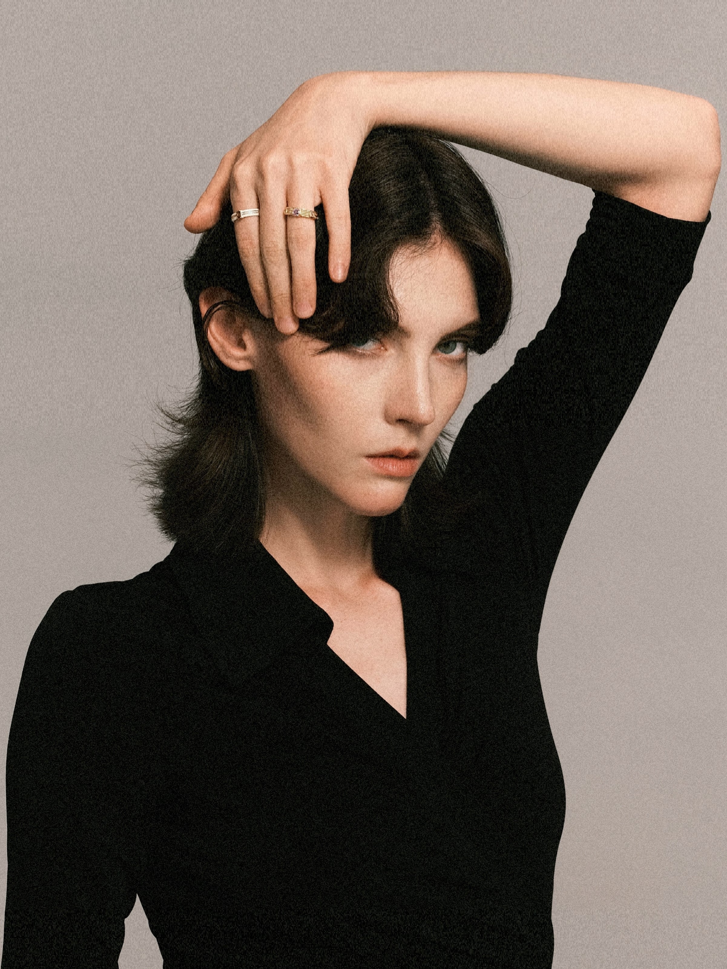 Light Luxury Zircon Love Gold-Plated Ring