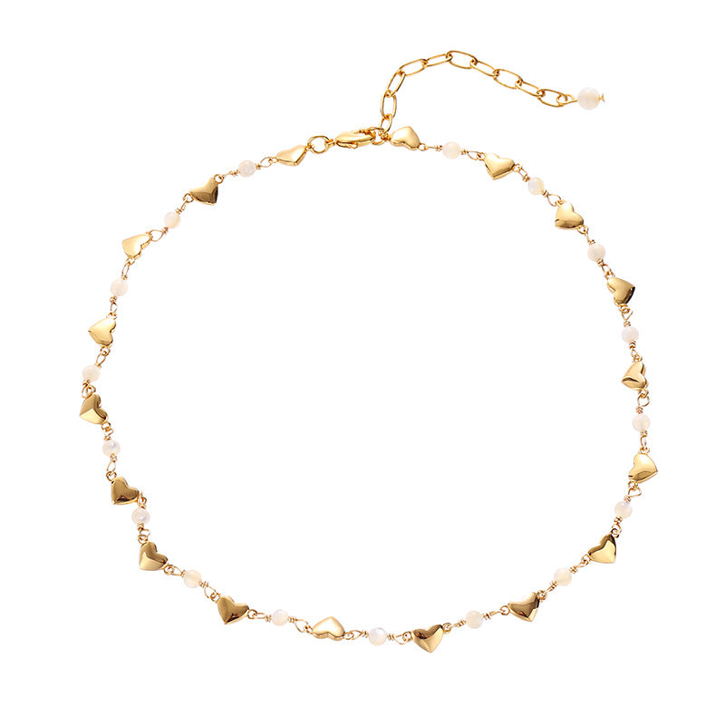 Heart-Shaped Shell Pearl Necklace Combination