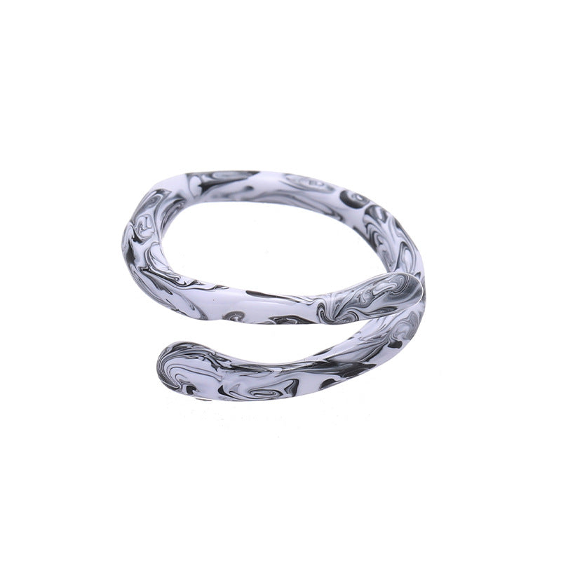 Cold Enamel Ink Painted Ring (Size 6-7)