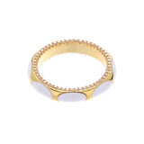 Brass Gold-Plated Cold Enamel Zircon Ring