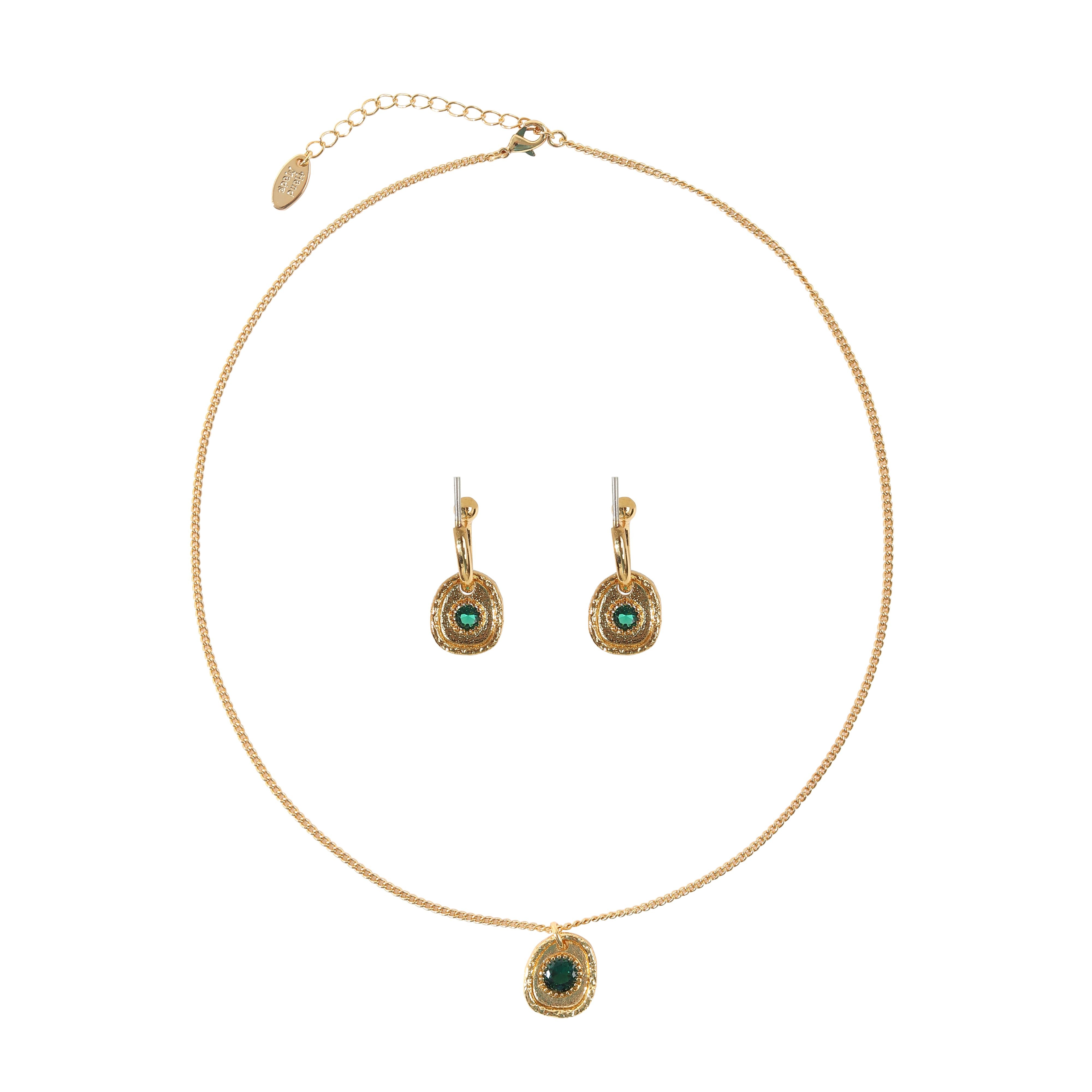 Green Zircon Necklace/Earrings