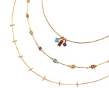 Stained Glass Gold Necklace Set