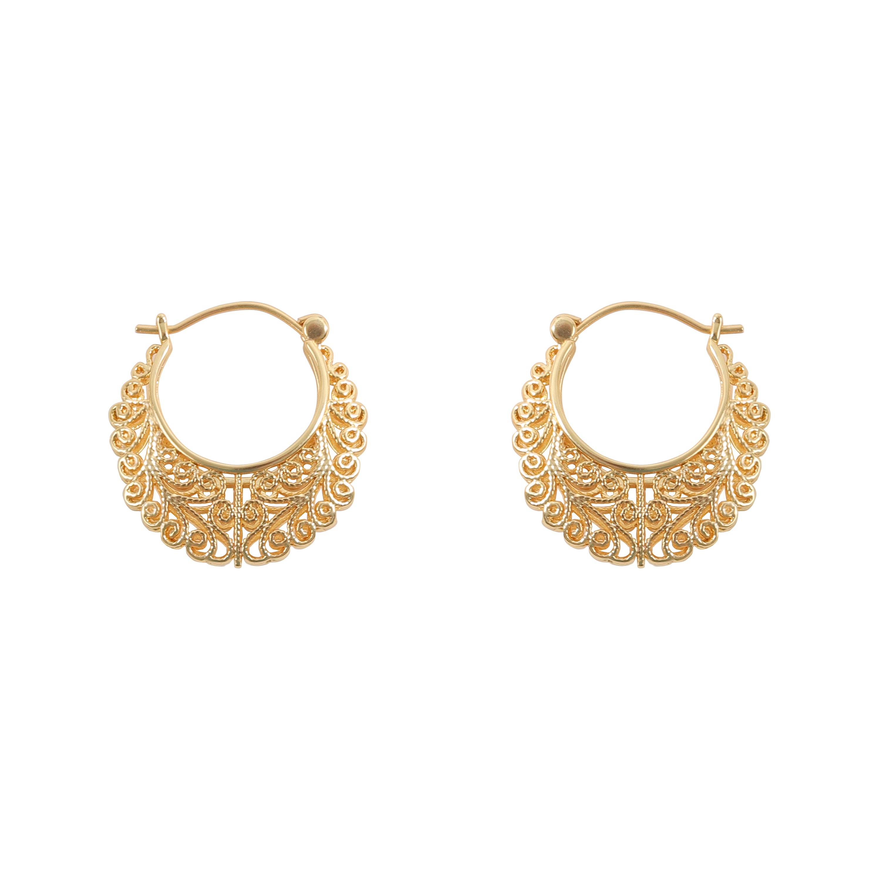 Greek Style Lace Gold-Plated Earrings