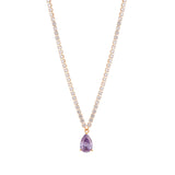 Light Luxury Romantic Purple Zircon Pendant Necklace Set