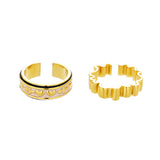 Brass Gold Plated Enamel Ring Set