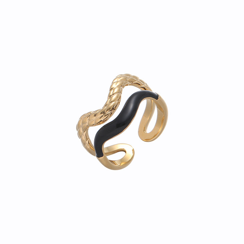 Diamond Stripe Drip Copper Ring