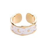 Star N Moon Cold Enamel Ring Set